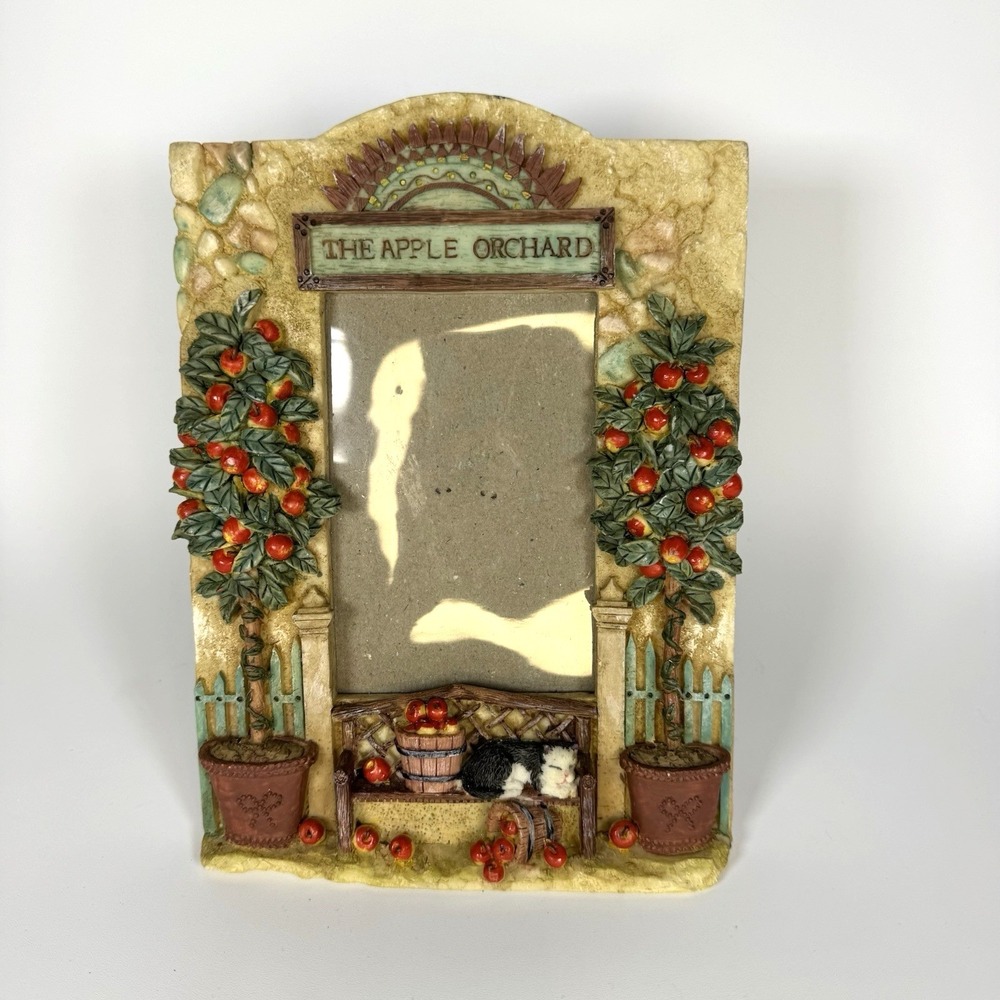Vintage Apple Orchard 3D Resin Photo Frame Trees Apples Farmhouse‎ Country 90s